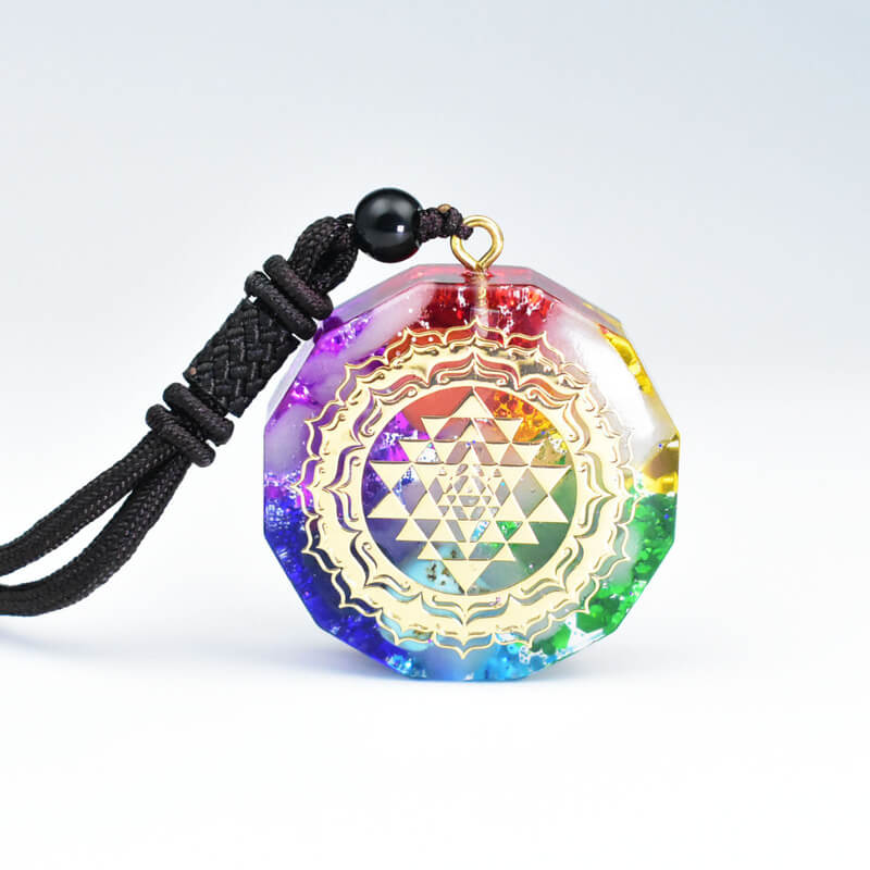 Chakra Balance Orgonite Pendant - Harmonize Energy and Shield from EMFs