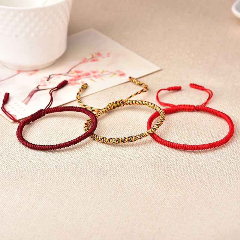 Tibetan Buddhist Knot Bracelet - Lucky Red Rope for Protection and Fortune