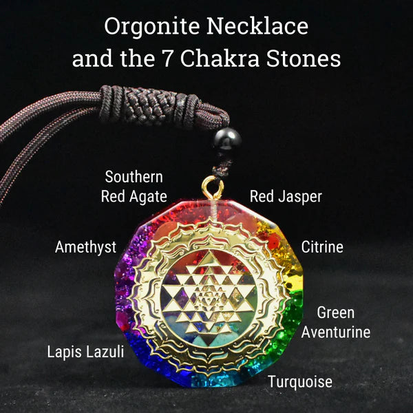 Chakra Balance Orgonite Pendant - Harmonize Energy and Shield from EMFs