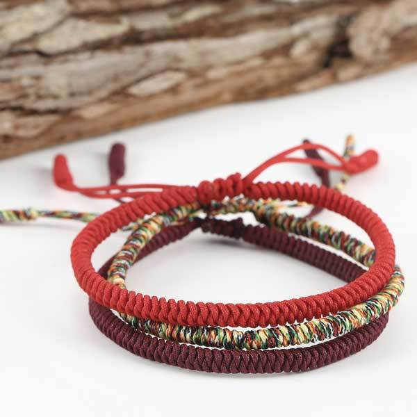 Tibetan Buddhist Knot Bracelet - Lucky Red Rope for Protection and Fortune