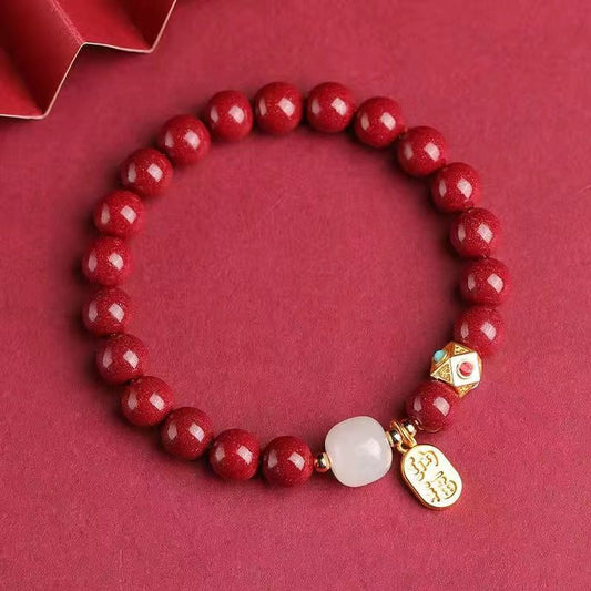 Vermillion Cinnabar Fortune Bracelet - Auspicious Energy