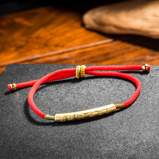 Buddhist Tibetan Red String Bracelet - Symbol of Luck and Protection