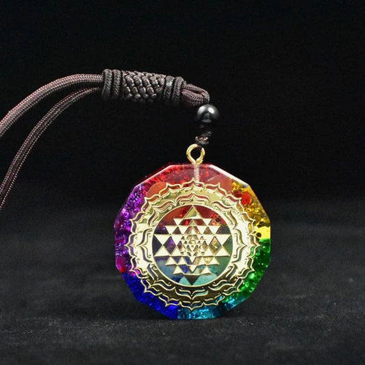 Chakra Balance Orgonite Pendant - Harmonize Energy and Shield from EMFs