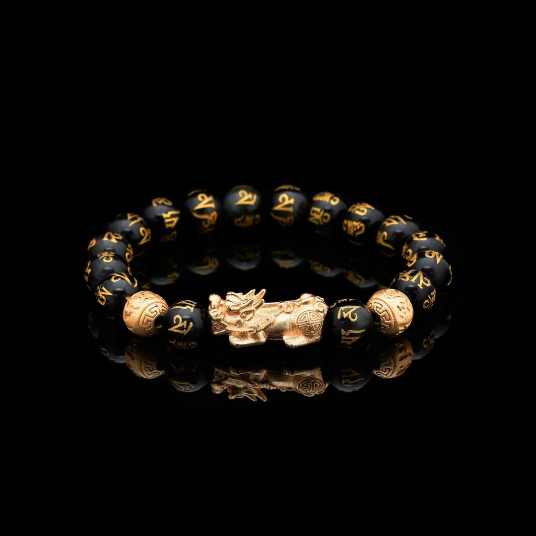 Feng Shui Pixiu Black Obsidian Bracelet for Wealth Attraction