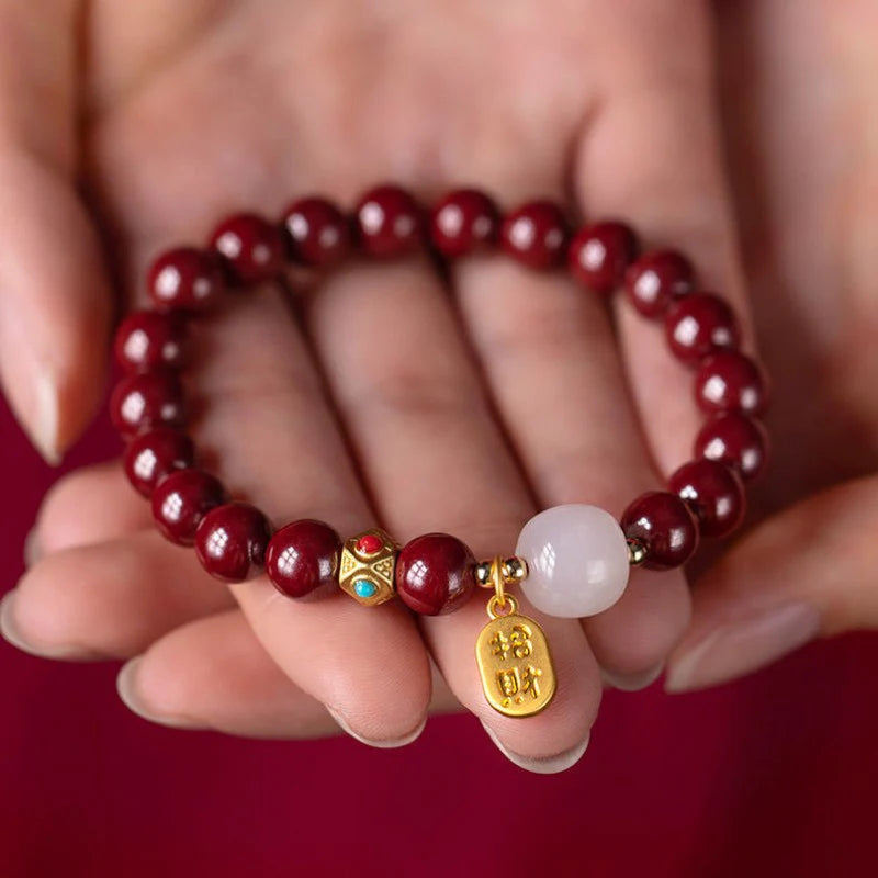 Vermillion Cinnabar Fortune Bracelet - Auspicious Energy