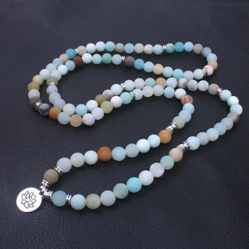 Amazonite 108-Bead Mala - Tibetan Inspired Prayer Beads for Meditation