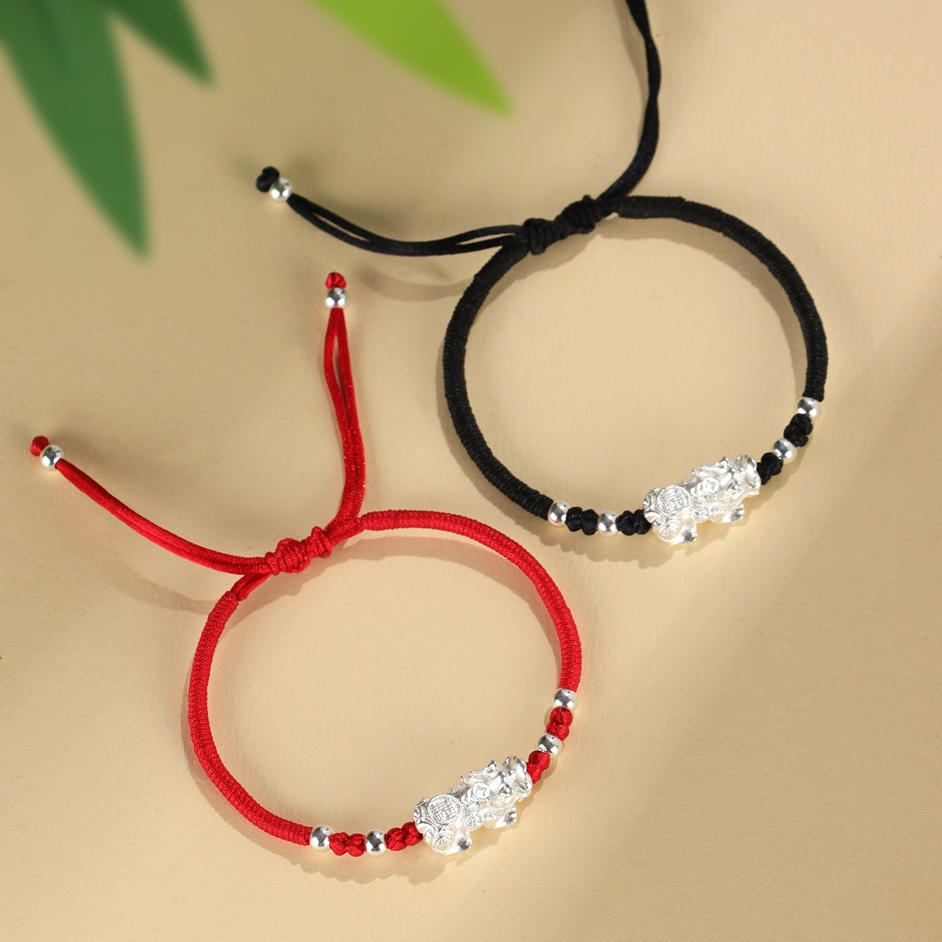 Silver Pixiu & Red String Bracelet - A Fortune's Windfall Charm