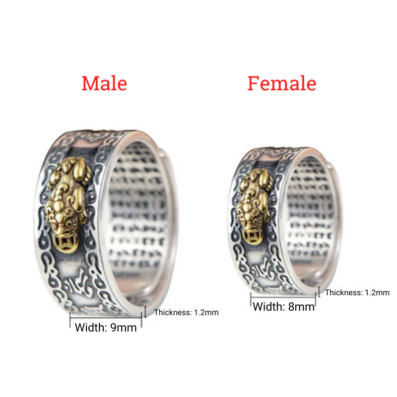 Feng Shui Pixiu Mantra Ring: Attract Wealth and Shield with Protection