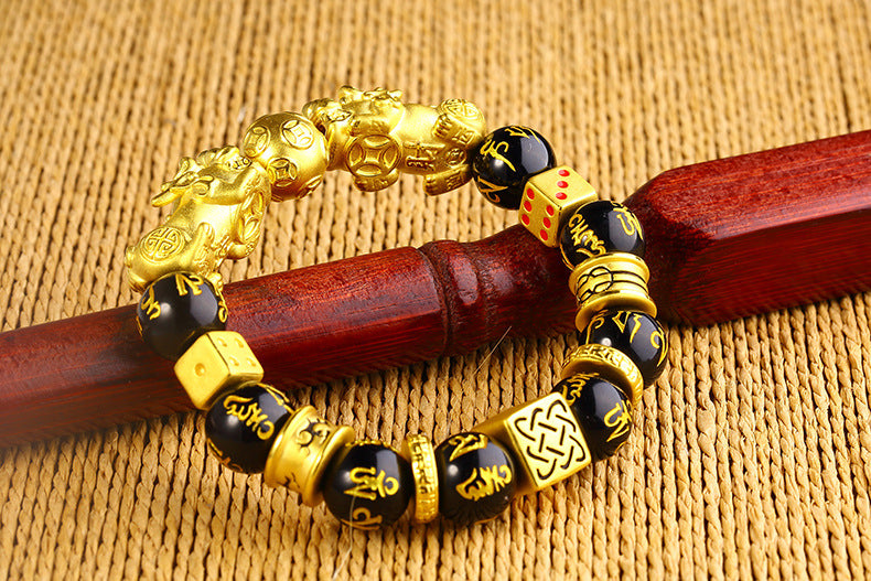 Double Pixiu Gold-Plated Bracelet - Ultimate Wealth and Shield of Protection