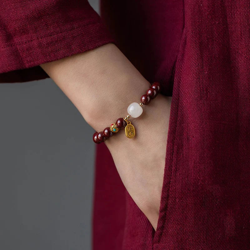 Vermillion Cinnabar Fortune Bracelet - Auspicious Energy