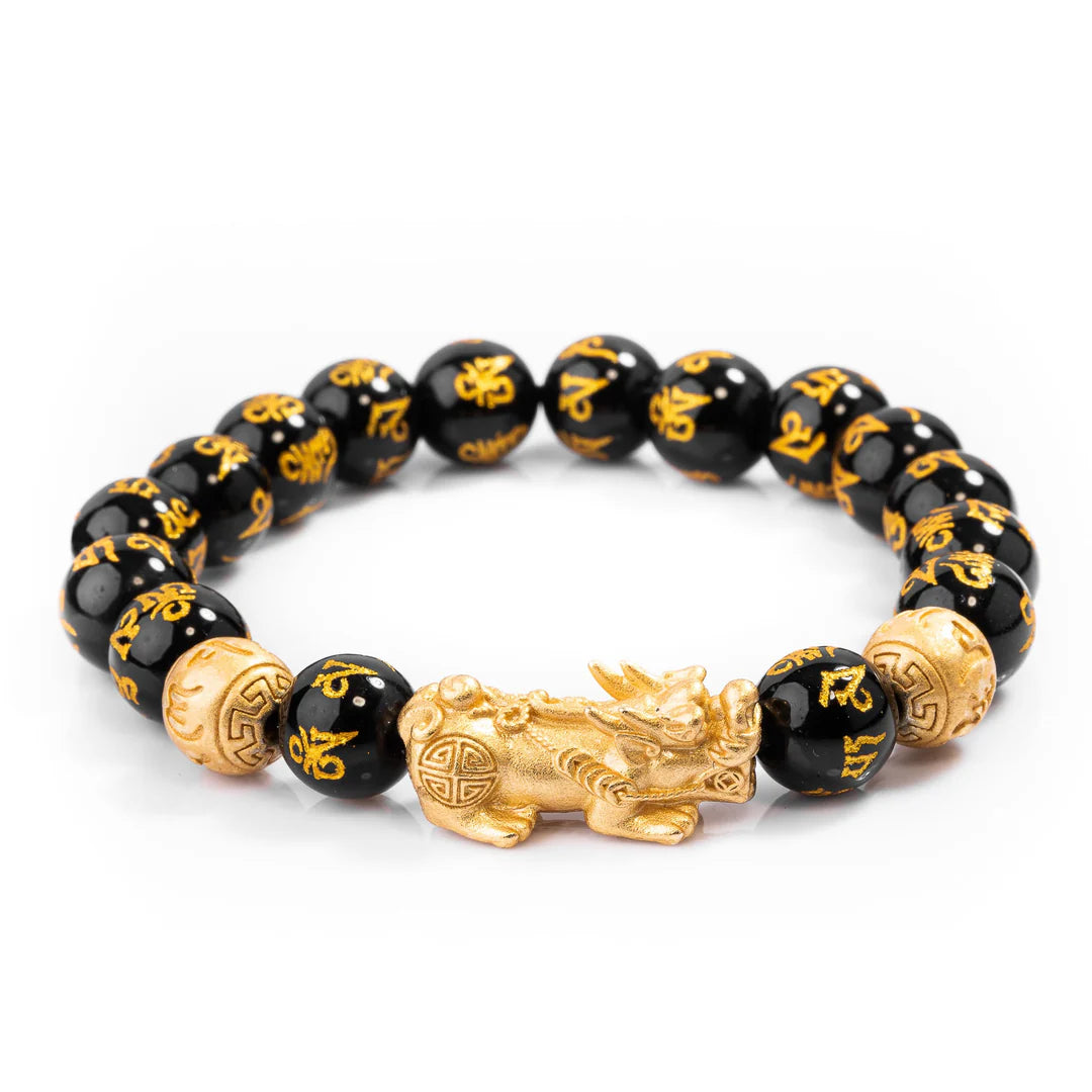 Feng Shui Pixiu Black Obsidian Bracelet for Wealth Attraction