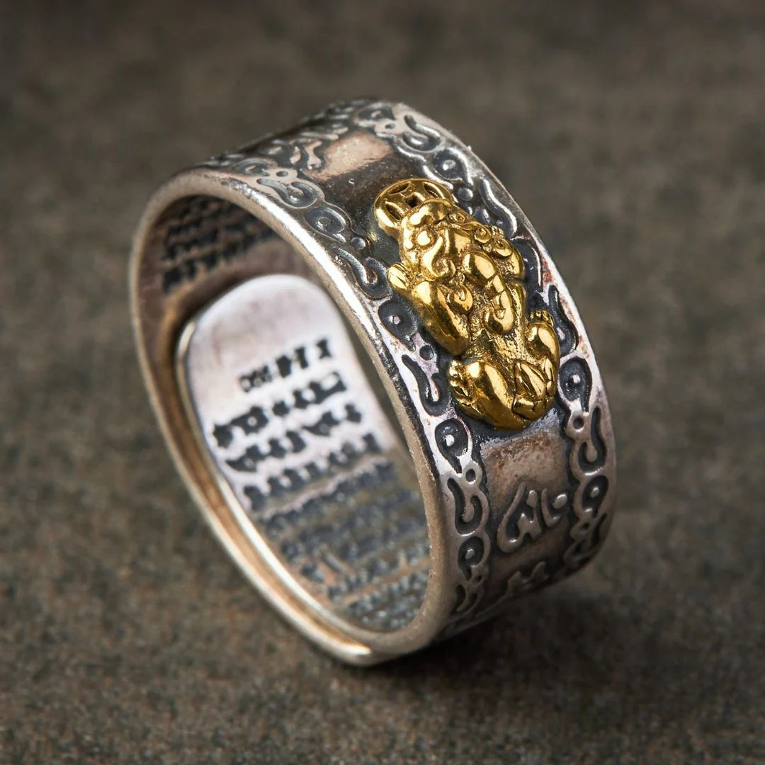 Feng Shui Pixiu Mantra Ring: Attract Wealth and Shield with Protection