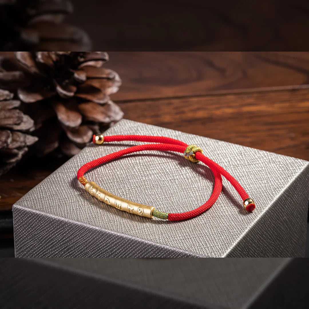 Buddhist Tibetan Red String Bracelet - Symbol of Luck and Protection