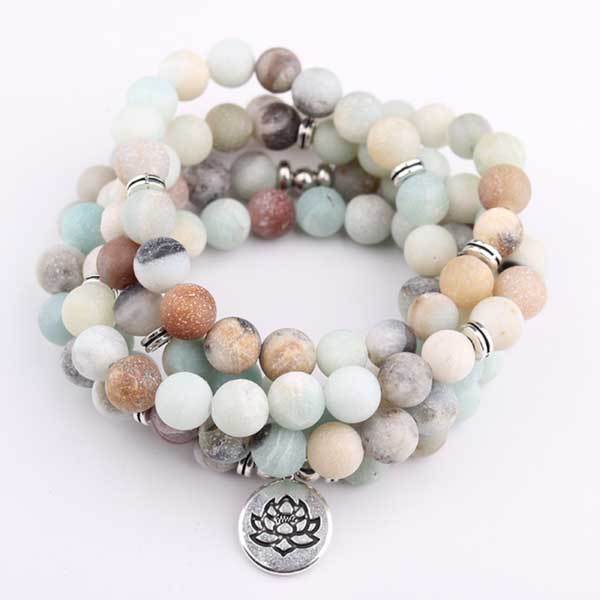 Amazonite 108-Bead Mala - Tibetan Inspired Prayer Beads for Meditation