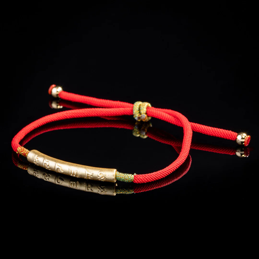 Buddhist Tibetan Red String Bracelet - Symbol of Luck and Protection