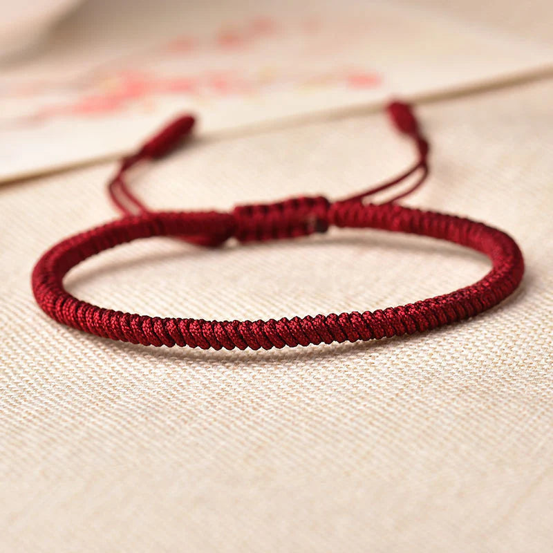 Tibetan Buddhist Knot Bracelet - Lucky Red Rope for Protection and Fortune