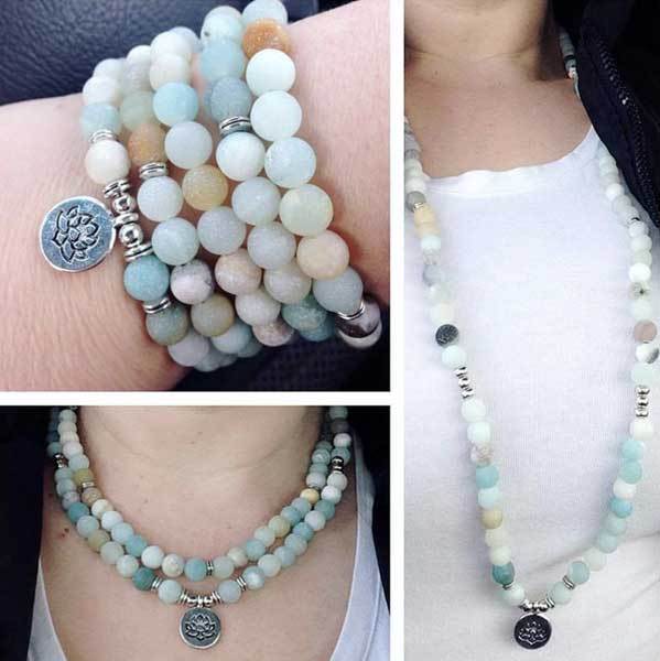 Amazonite 108-Bead Mala - Tibetan Inspired Prayer Beads for Meditation