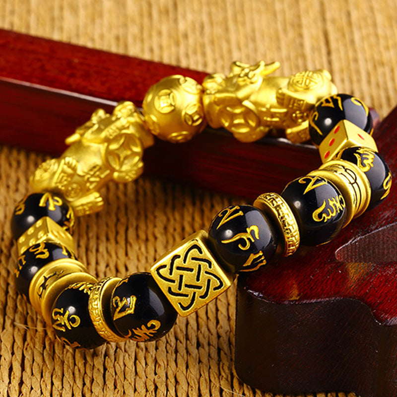 Double Pixiu Gold-Plated Bracelet - Ultimate Wealth and Shield of Protection