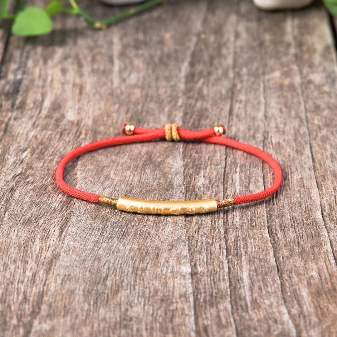 Buddhist Tibetan Red String Bracelet - Symbol of Luck and Protection