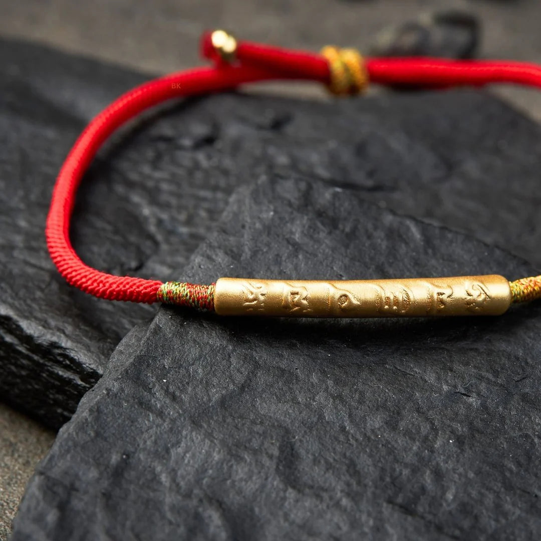 Buddhist Tibetan Red String Bracelet - Symbol of Luck and Protection