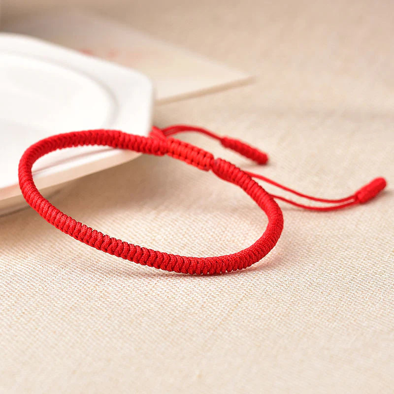 Tibetan Buddhist Knot Bracelet - Lucky Red Rope for Protection and Fortune